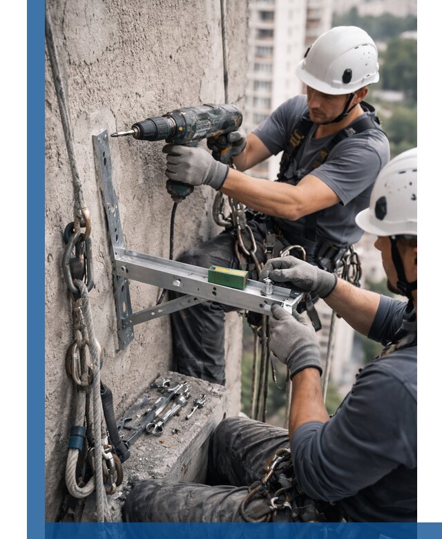 Установка кронштейнов кондиционера и крепежа в Белогорске