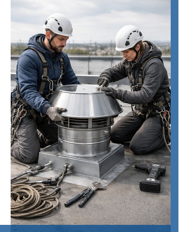 Установка дефлекторов на кровле в Белогорске от 4591 р. | ВЫСОТНИК-Бгк