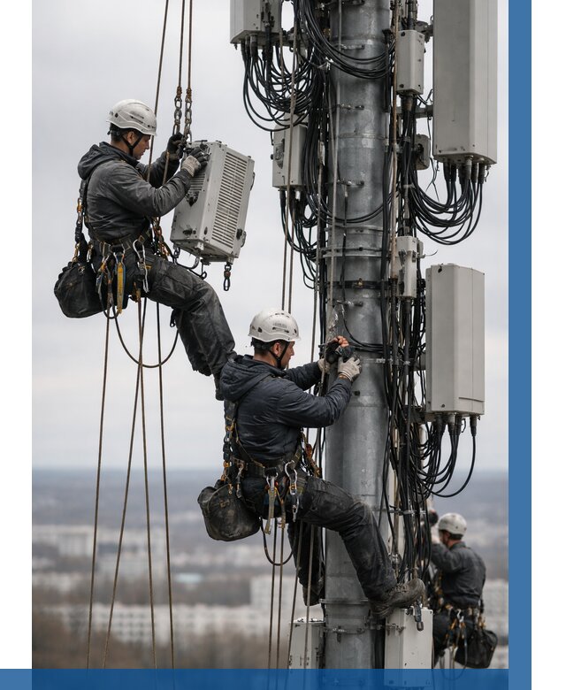 Монтаж оборудования связи на мачте в Белогорске от 7652 р. | ВЫСОТНИК-Бгк