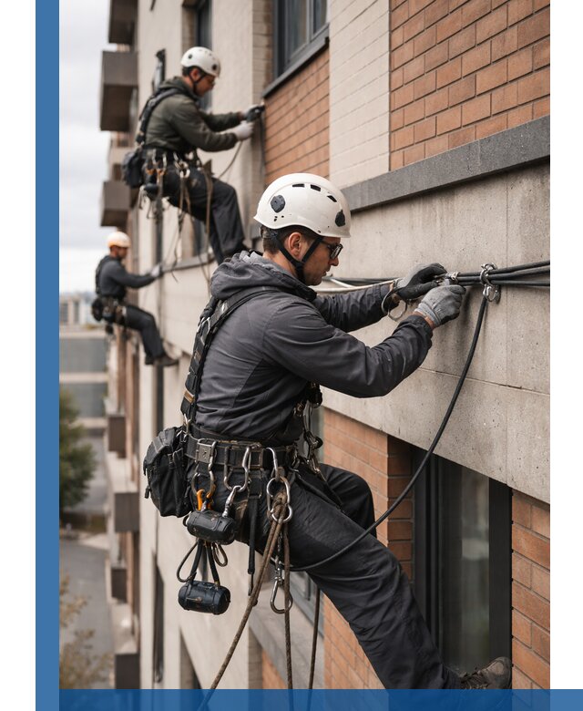 Крепление кабеля на фасаде монтаж и крепеж в Белогорске