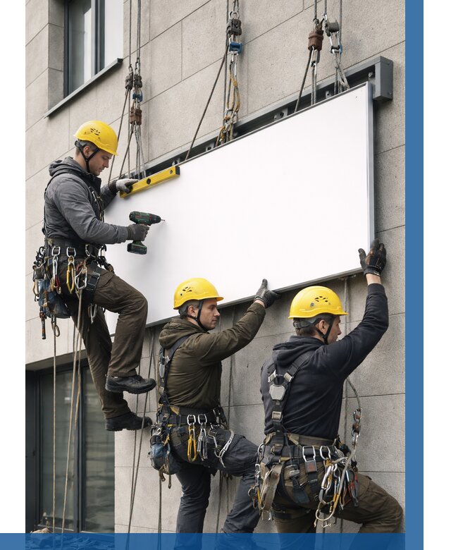 Монтаж рекламной вывески в Белогорске от 8162 р. | ВЫСОТНИК-Бгк