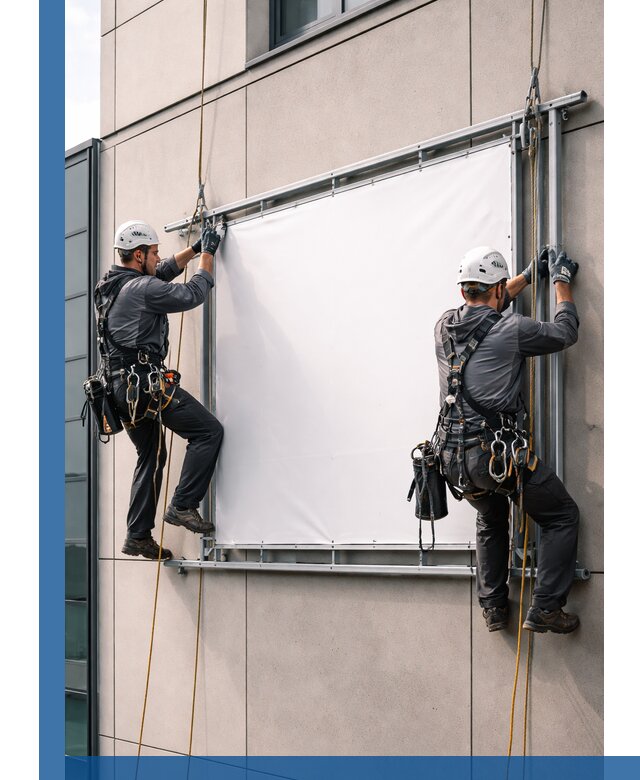 Монтаж наружной рекламной вывески в Белогорске под ключ