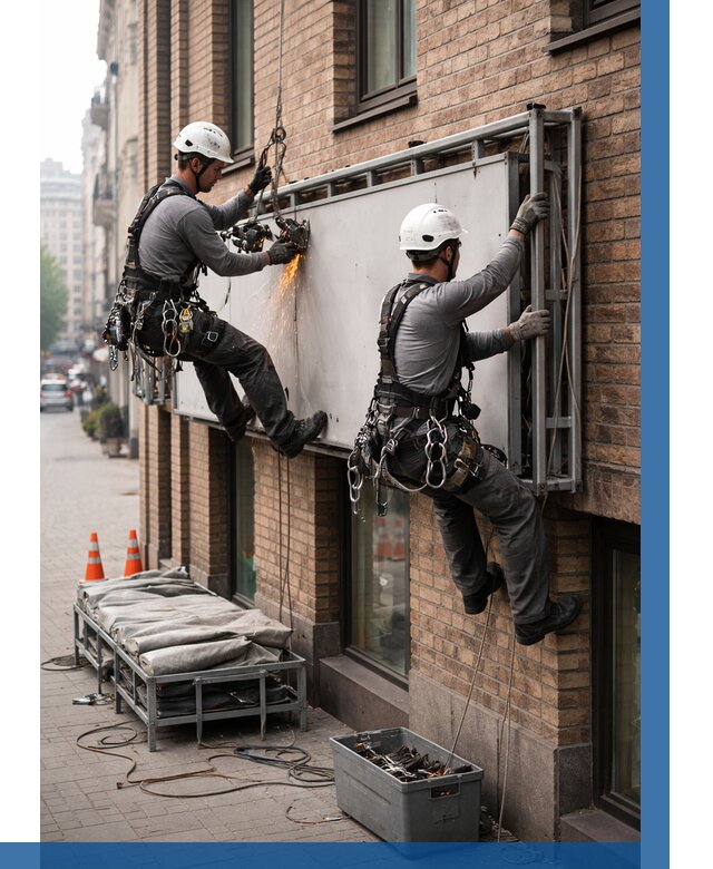 Демонтаж рекламной вывески в Белогорске от 6631 р. | ВЫСОТНИК-Бгк