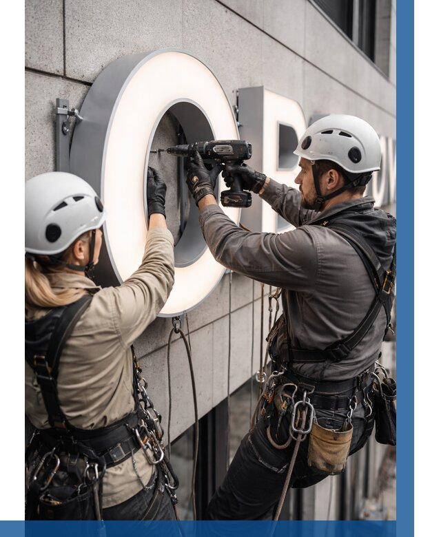 Монтаж световых букв в Белогорске от 3061 р. под ключ ВЫСОТНИК-Бгк