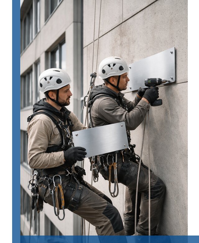 Монтаж табличек и указателей в Белогорске для зданий и сооружений