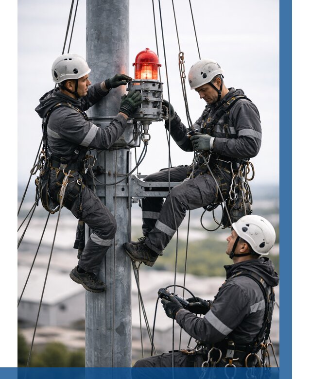 Монтаж заградительных огней в Белогорске от 8672 р. | ВЫСОТНИК-Бгк