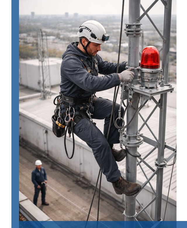 Монтаж заградительных огней и обслуживание объектов в Белогорске