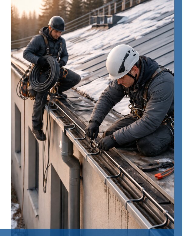 Монтаж греющего кабеля на кровле в Белогорске от 459 р. | ВЫСОТНИК-Бгк