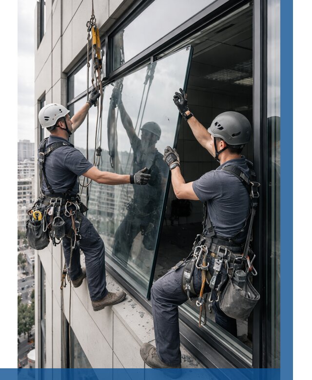 Замена стеклопакетов на высоте в Белогорске от 5611 р. | ВЫСОТНИК-Бгк