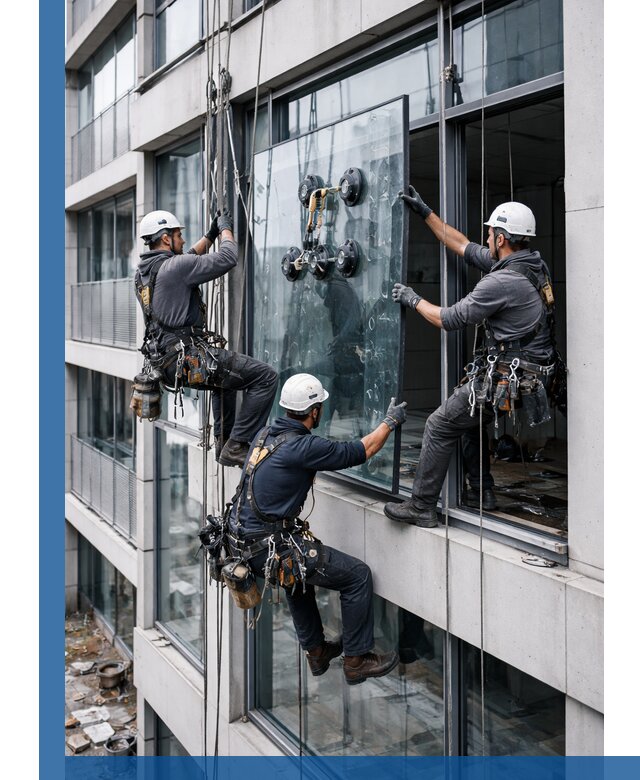 Фасадное остекление и монтаж витражей зданий в Белогорске под ключ