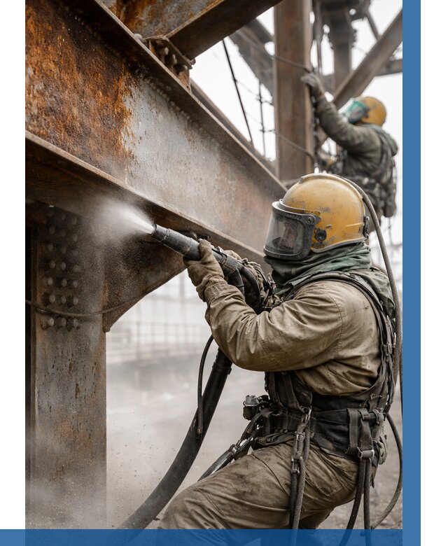 Пескоструйная очистка металлоконструкций в Белогорске по 612 р.  ВЫСОТНИК-Бгк