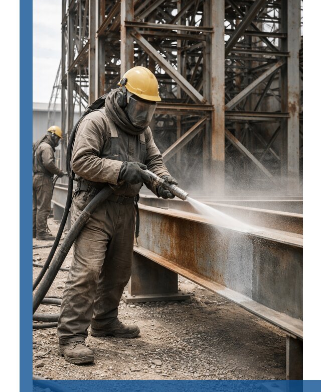 Пескоструйная очистка металлоконструкций в Белогорске промышленная