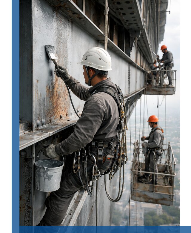 Покраска металлоконструкций на высоте в Белогорске профессионально