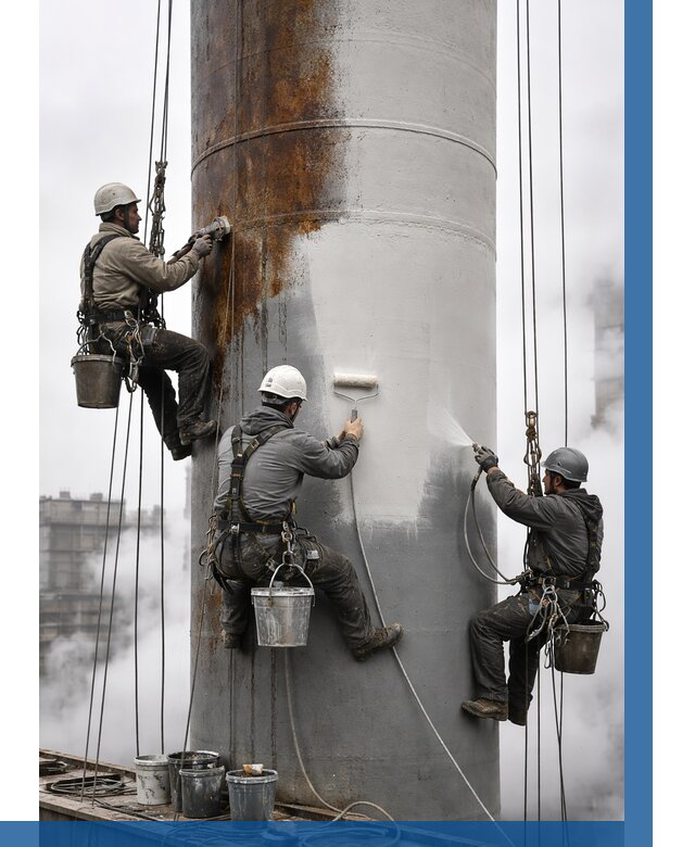 Покраска дымовых труб в Белогорске от 8672 р. | ВЫСОТНИК-Бгк