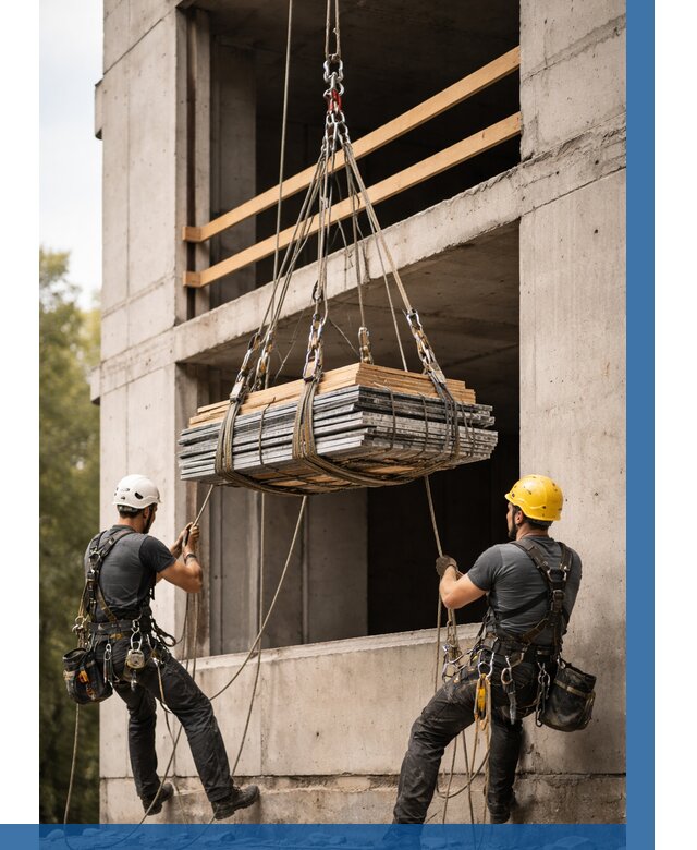 Подъем материала на этаж веревками в Белогорске от 1530 р. | ВЫСОТНИК-Бгк