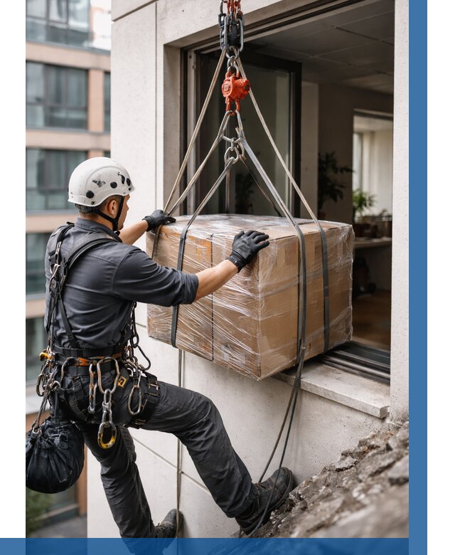 Подъем груза через окно в Белогорске от 4591 р. | ВЫСОТНИК-Бгк