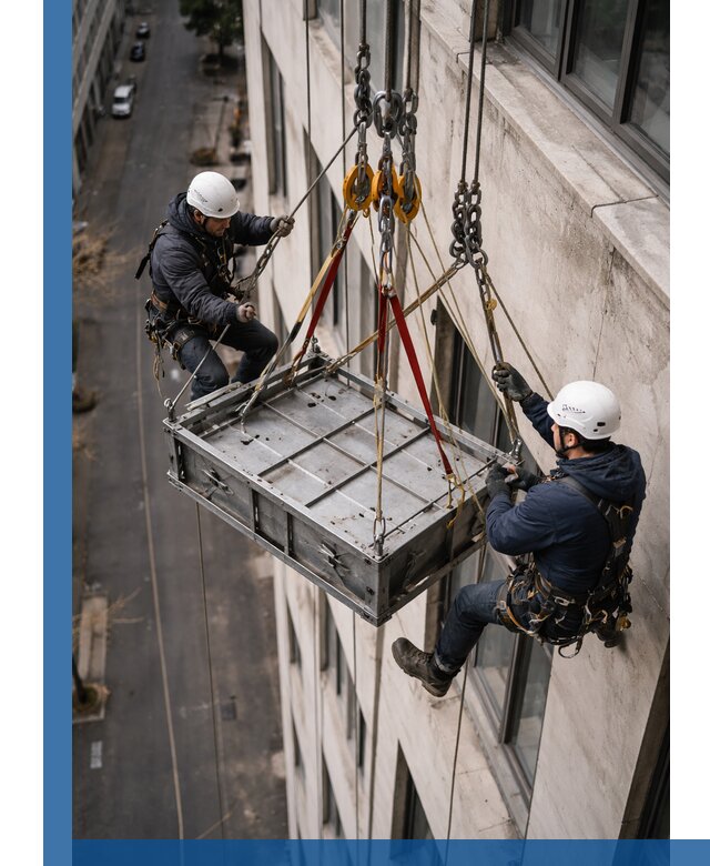 Спуск и подъем грузов по фасаду в Белогорске для зданий