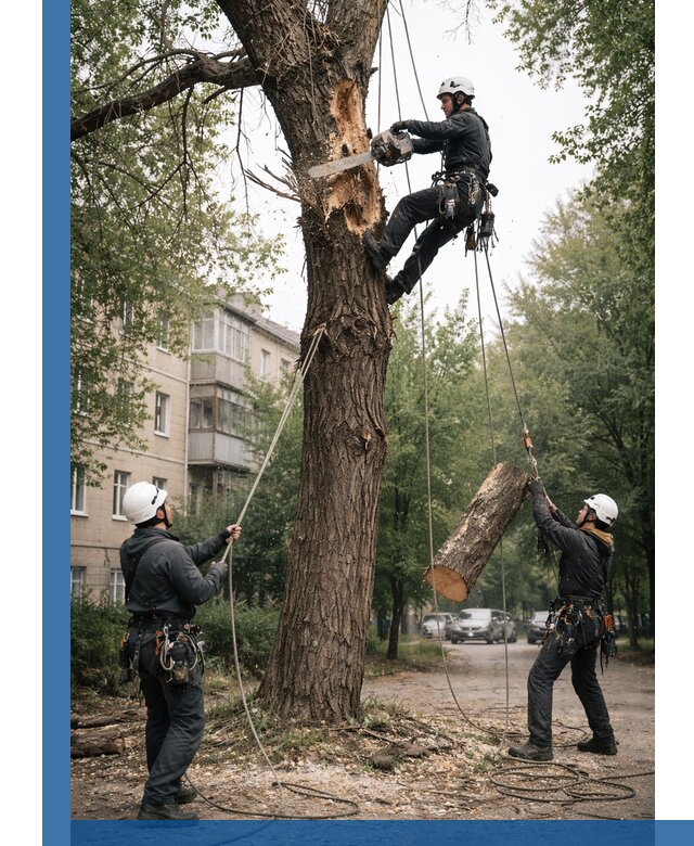 Срочное удаление аварийных деревьев в Белогорске с гарантией безопасности