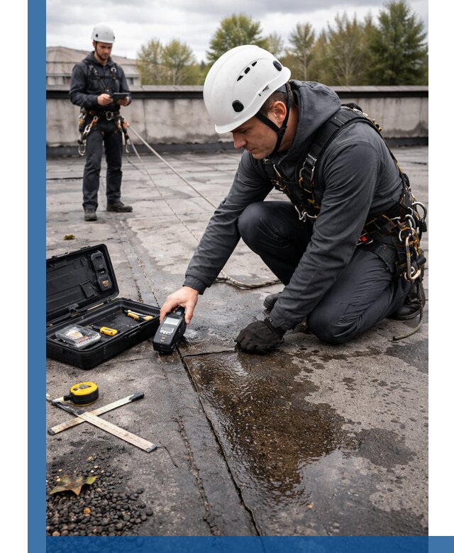 Обследование кровли на протечки и выявление дефектов в Белогорске