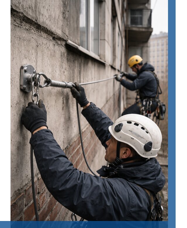 Монтаж анкерных линий в Белогорске от 3061 р. | ВЫСОТНИК-Бгк