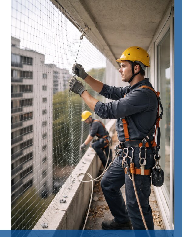 Монтаж сетки от птиц в Белогорске от 4591 р. | ВЫСОТНИК-Бгк